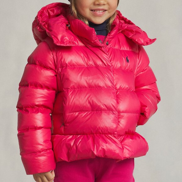 Ralph Lauren Polo Water-Repellent Down Peplum Jacket - Picture 1 of 4
